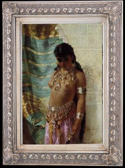 framed  unknow artist Arab or Arabic people and life. Orientalism oil paintings 54, Ta159